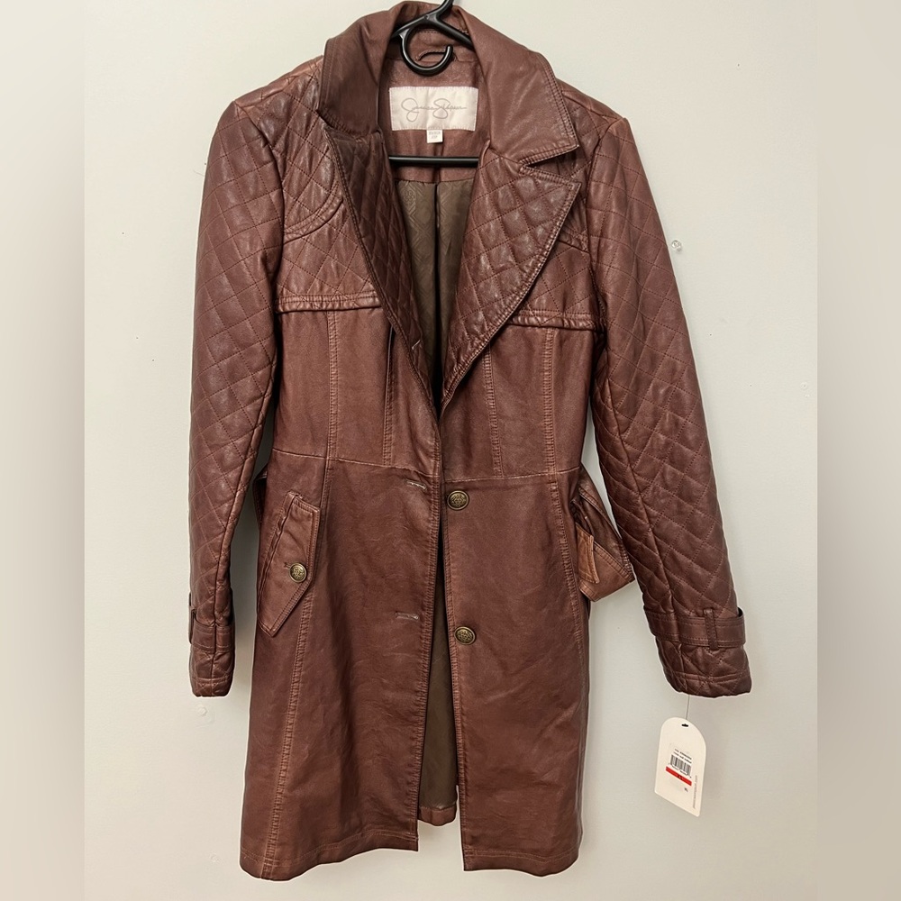 Jessica Simpson Faux Leather Trenchcoat